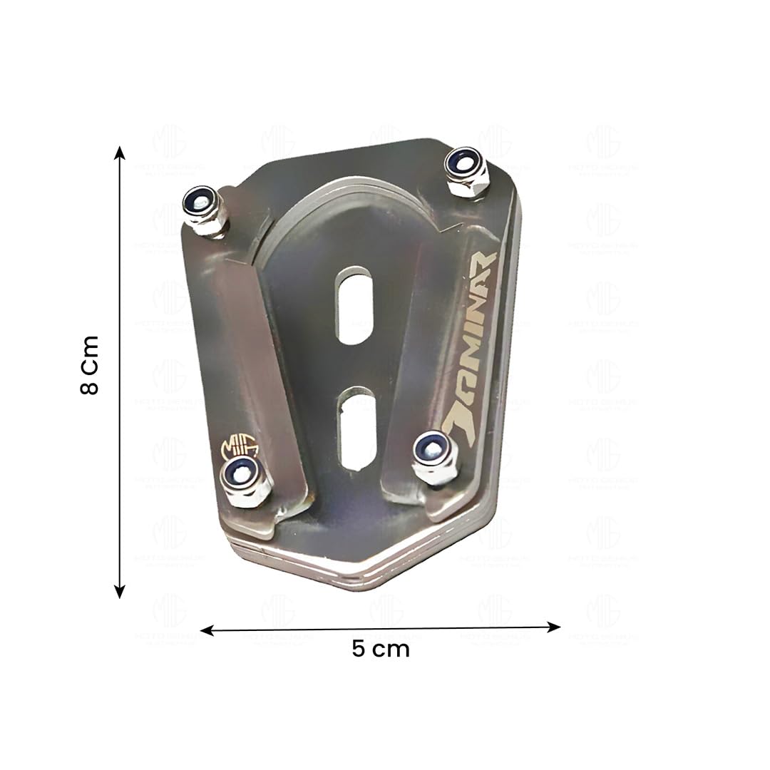 MOTO GENIUS Stainless Steel Side Stand Extender for Dominar 250 & 400 | Heavy Duty Parking Support and Stability Enhancer