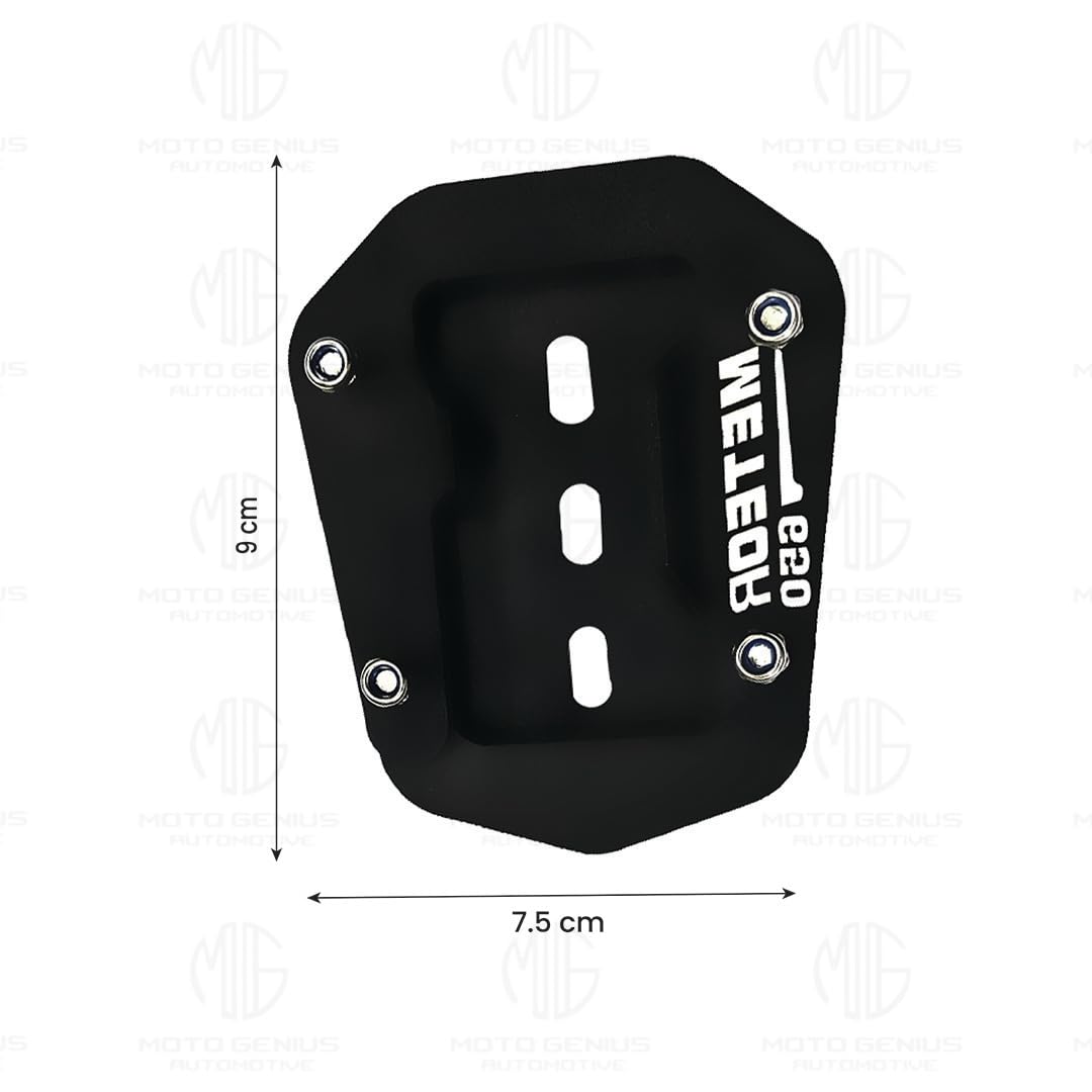 MOTO GENIUS Metal Side Stand Extender for RE Super Meteor 650 | Heavy Duty Parking Support and Stability Enhancer, Durable Corrosion-Resistant Metal, Easy Installation