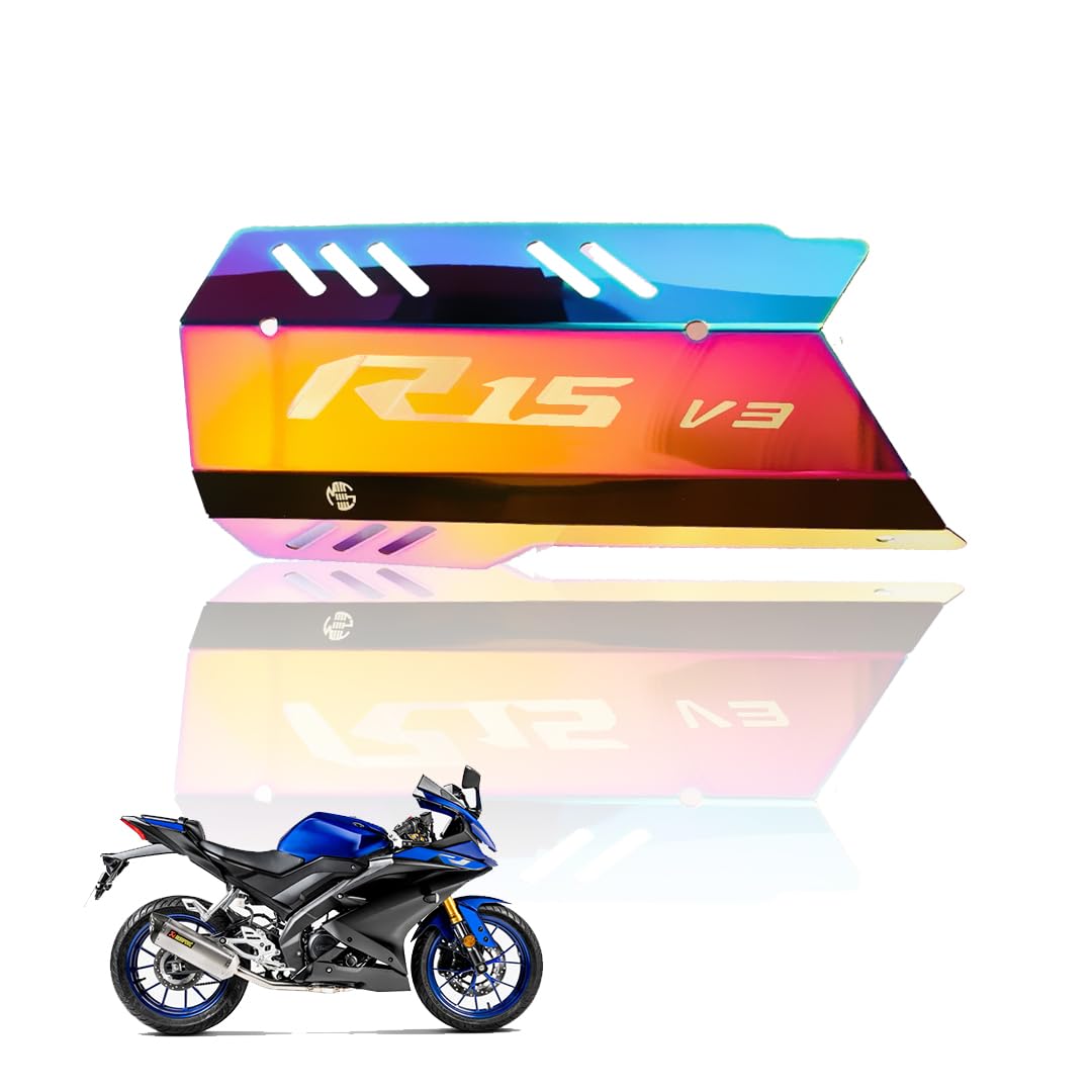 MOTO GENIUS Exhaust Cover Silencer Protector for R15 V4 | Premium Exhaust Heat Shield Protector for Enhanced Durability and Style | Easy Installation | R15-M ()