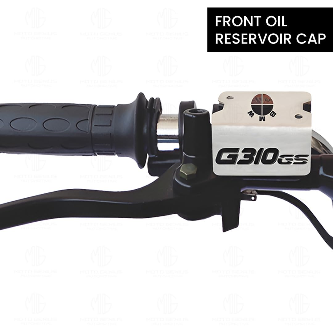 MOTO GENIUS Stainless Steel Front Disc Brake Fluid Reservoir Oil Cap for G310GS Motorbike Replacement for Enhanced Durability and Performance (Pack of 1)