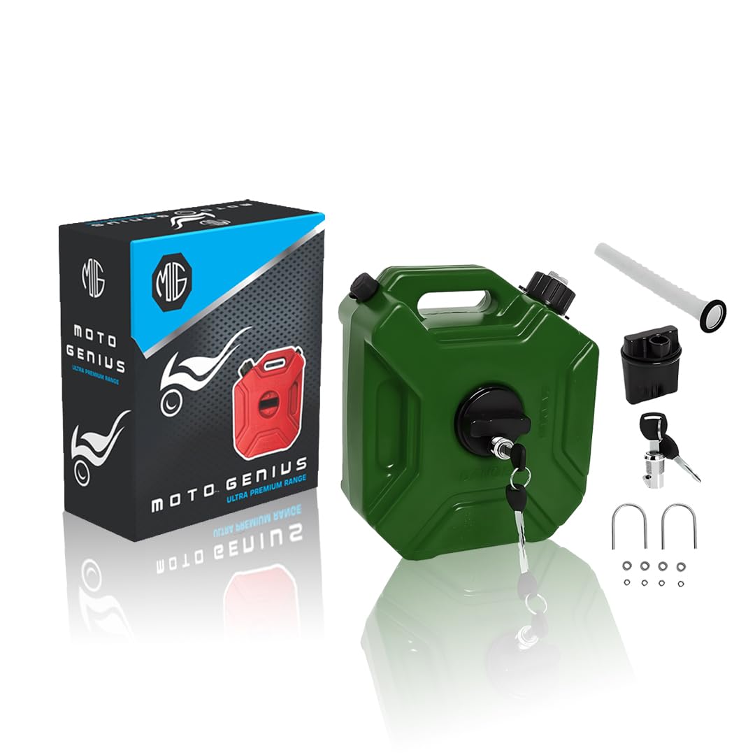 Universal 5 Liter Fuel Jerry Can With Clamp and Cap For Motorcycle | Fuel Container Heavy Duty construction for Petrol/diesel/kerosene Storage