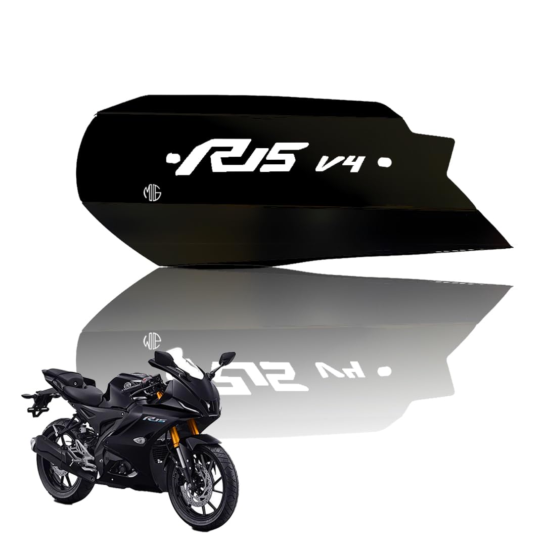 MOTO GENIUS Stainless Steel Exhaust Cover Silencer Protector for R15 V4 | Premium Exhaust Heat Shield Protector for Enhanced Durability and Style | Easy Installation