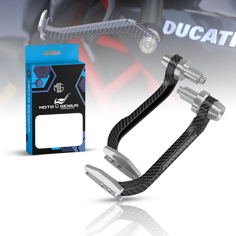 Universal Motorcycle Carbon Lever Guards | Aluminum Brake & Clutch Hand Protectors, CNC Billet Handlebar