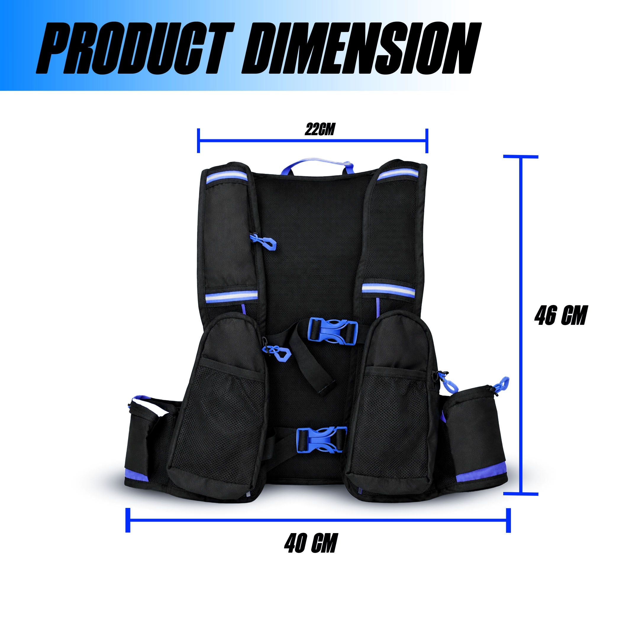 Hydration Backpack with 2L BPA-Free Bladder, Ultra-Lightweight No-Bounce Fit, Multi-Compartment Storage, Reflective Safety Strips, Ideal for Hiking, Cycling, Running, Camping & Outdoor Sports