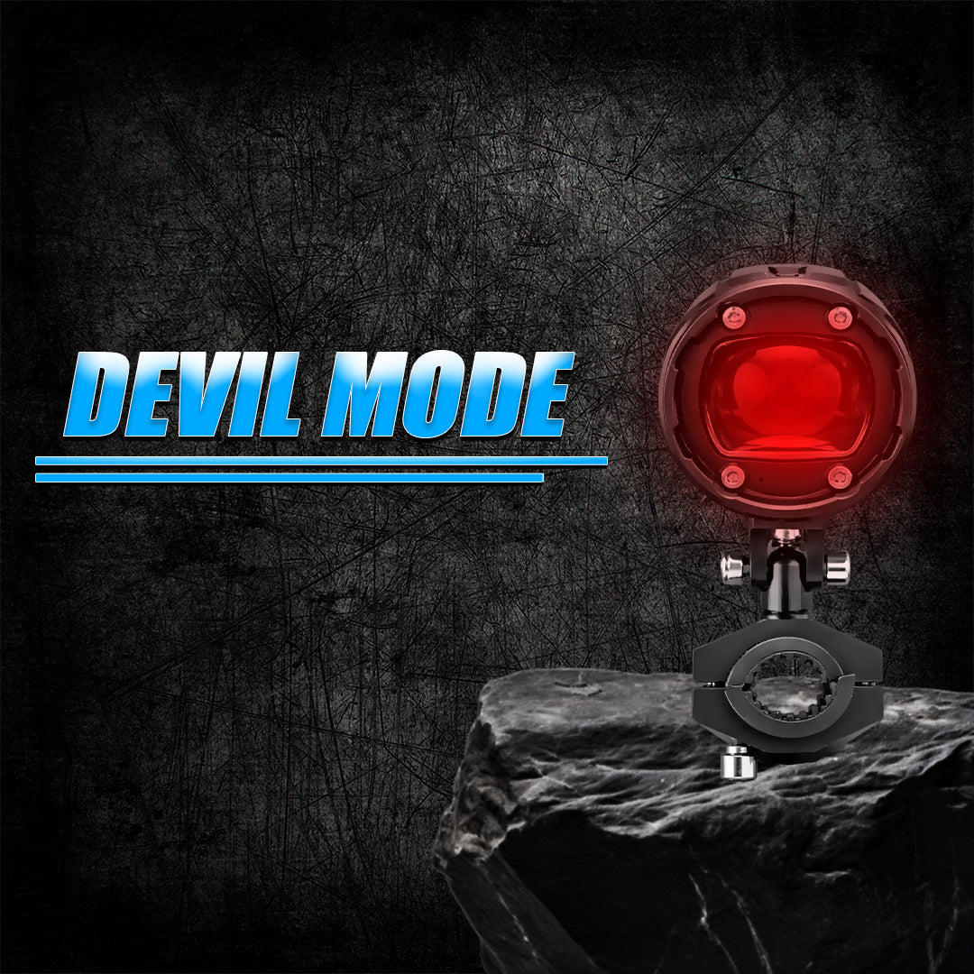 VK G10 80W LED Motorcycle Fog Light with Wiring Harness & Switch, Dual Beam High Low White Yellow Auxiliary Spotlight, 12V–36V Waterproof IP67 for Bike, Scooter, Electric Vehicle (Pack of 2)