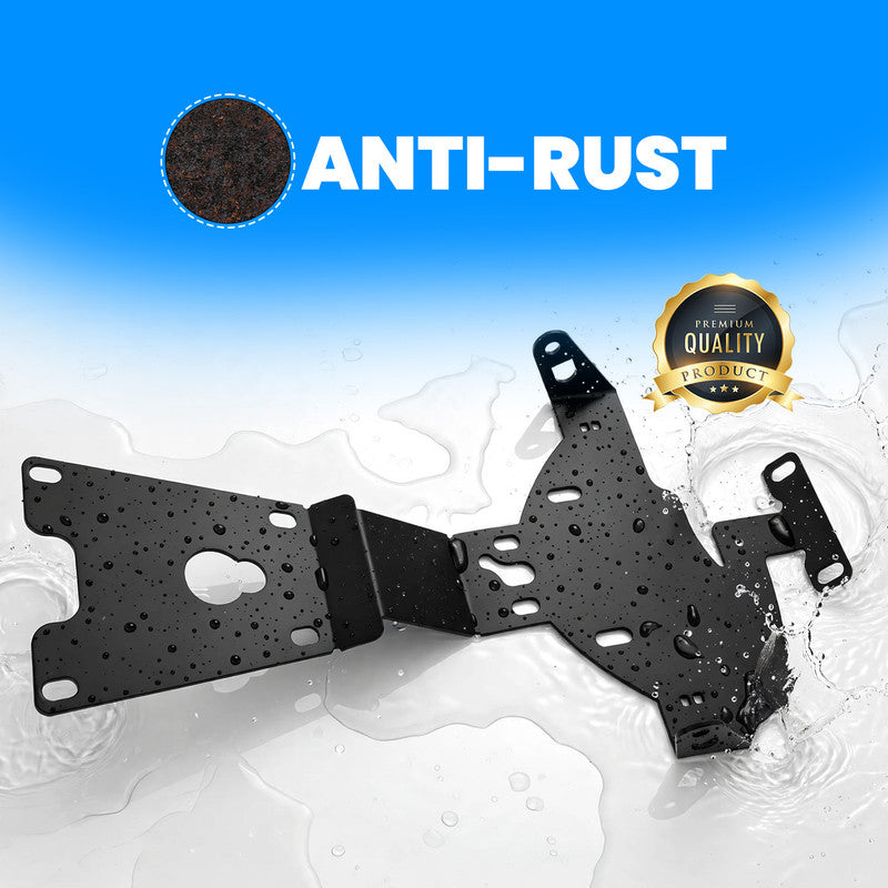 Heavy Metal Tail Tidy Number Plate Holder License Plate Bracket with Indicator Mounts for Triumph (Black)