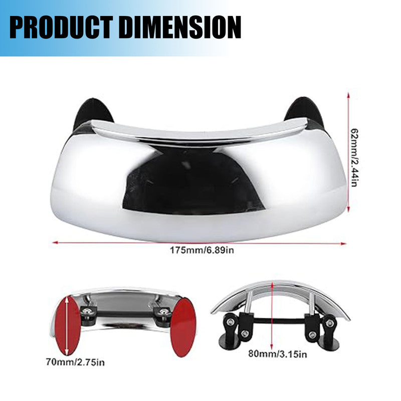 MOTO GENIUS Motorcycle 180° Wide-Angle Rearview visor Mirror – Adjustable Windscreen Mount Convex Mirror for Blind Spot Elimination & Enhanced Riding Safety