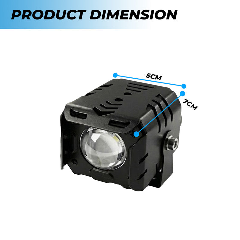 Single LED Future Eye Fog Light 60W with Switch & Wiring Harness, Low/High Beam Combo, IP67 Waterproof, High-Brightness Auxiliary Driving Light (Pack of 2) (MGF3)