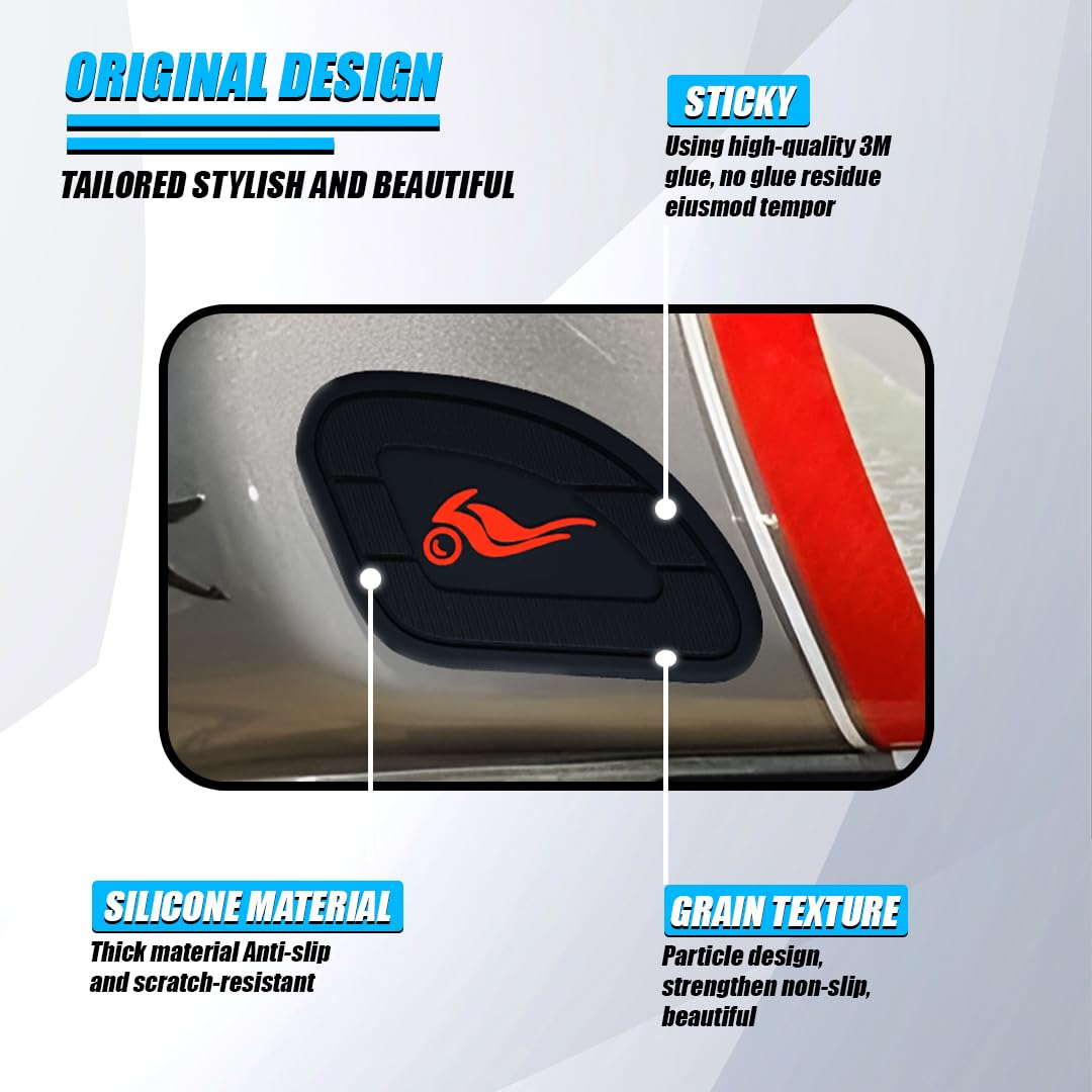 Silicone Tank Pads for Universal Motorbike | Anti-Slip & Scratch-Resistant Fuel Tank Protection | Premium Durable Design | Easy Installation | Pack of 2