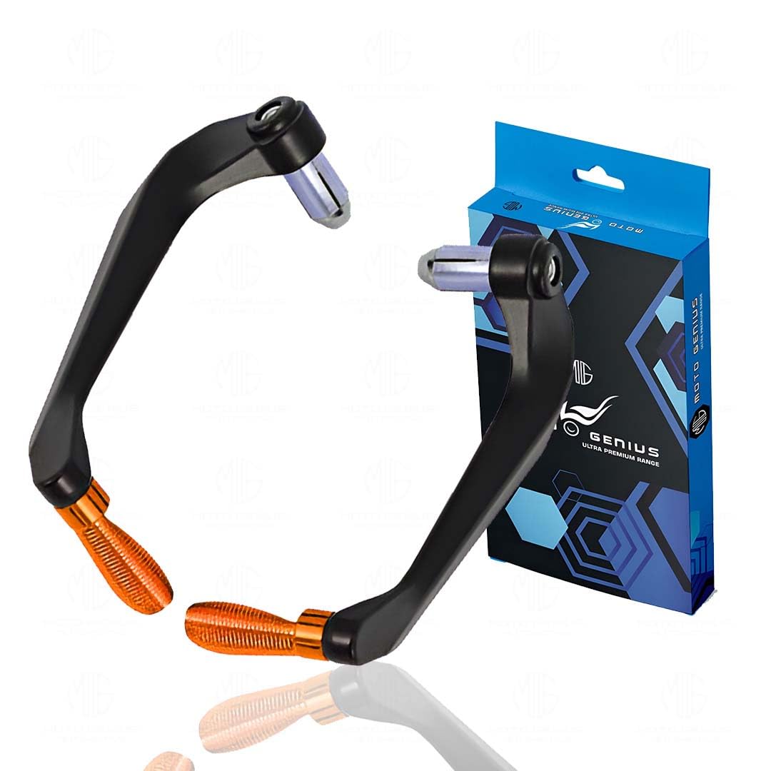 MOTO GENIUS Adjustable CNC Brake Clutch Lever Protector Guard for Motorcycles & Bikes | Universal Fit, Durable Aluminum, Lever Protection, Minimalist Design ()