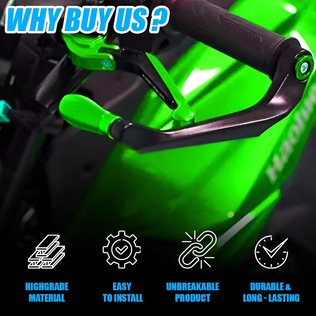 MOTO GENIUS Adjustable CNC Brake Clutch Lever Protector Guard for Motorcycles & Bikes | Universal Fit, Durable Aluminum, Lever Protection, Minimalist Design ()