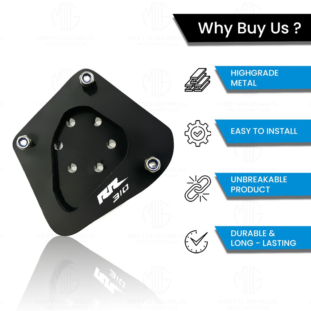 MOTO GENIUS Side Stand Extender for RR310 Motorbike | Heavy Duty Parking Support and Stability Enhancer