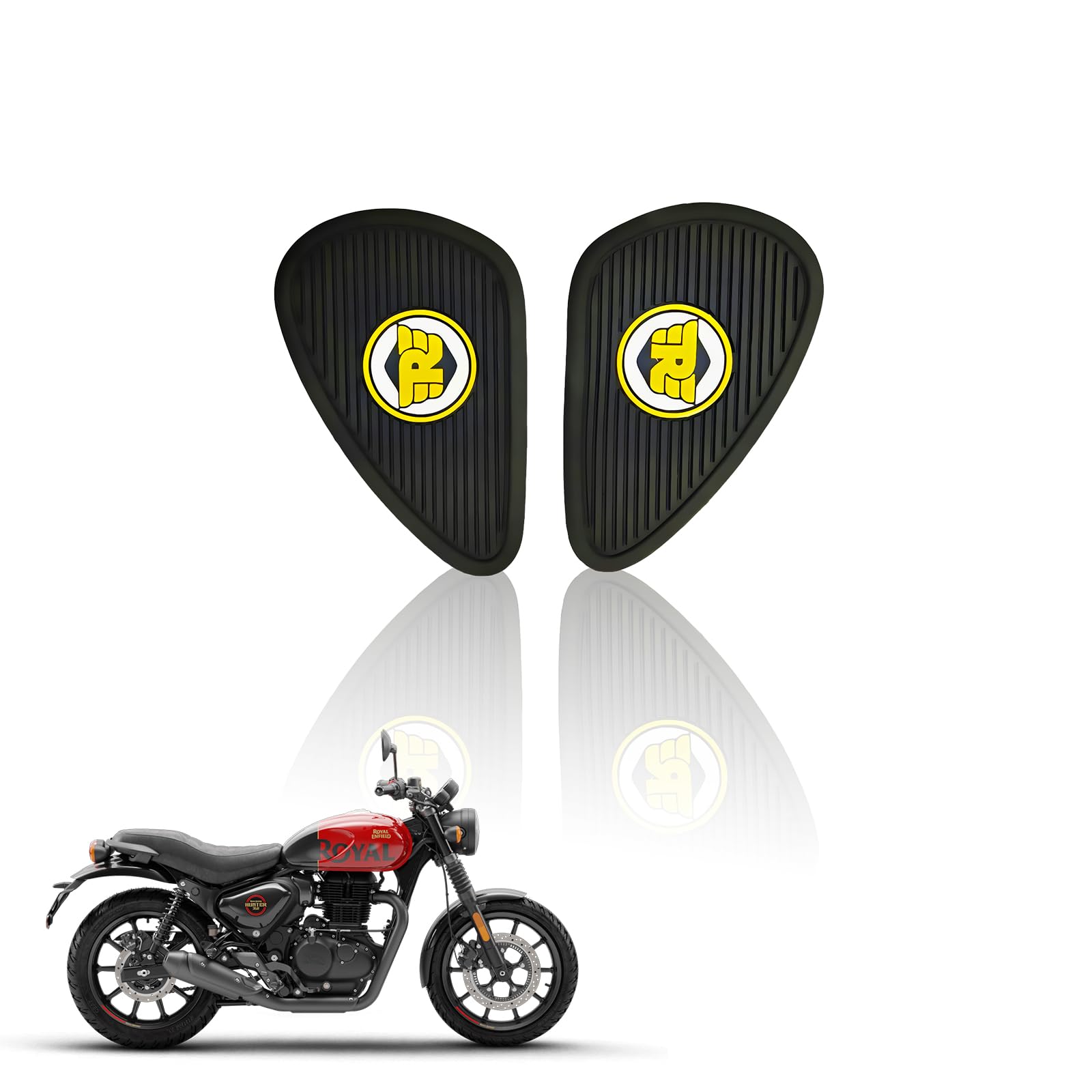 MOTO GENIUS Silicone Tank Pads for Hunter | Premium Tank Protection Pads |Anti-Slip and Scratch-Resistant Design |Stylish and Durable (Pack of 2) ( )