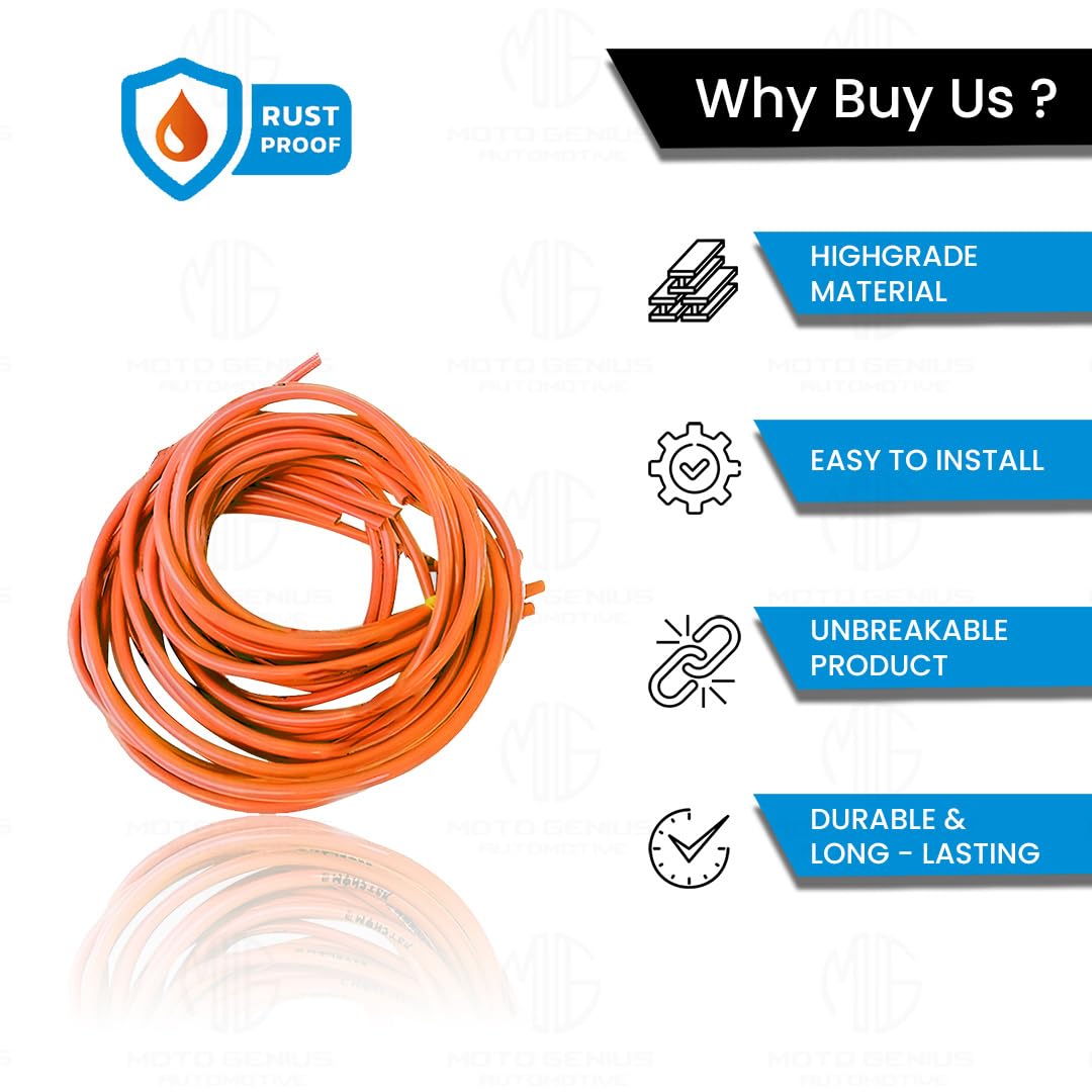 MOTO GENIUS 1 Meter Motorcycle Petrol Gas Oil Delivery Tube Pipe, Fuel Gasoline Hose for Motorbike, ATV and Scooter ()