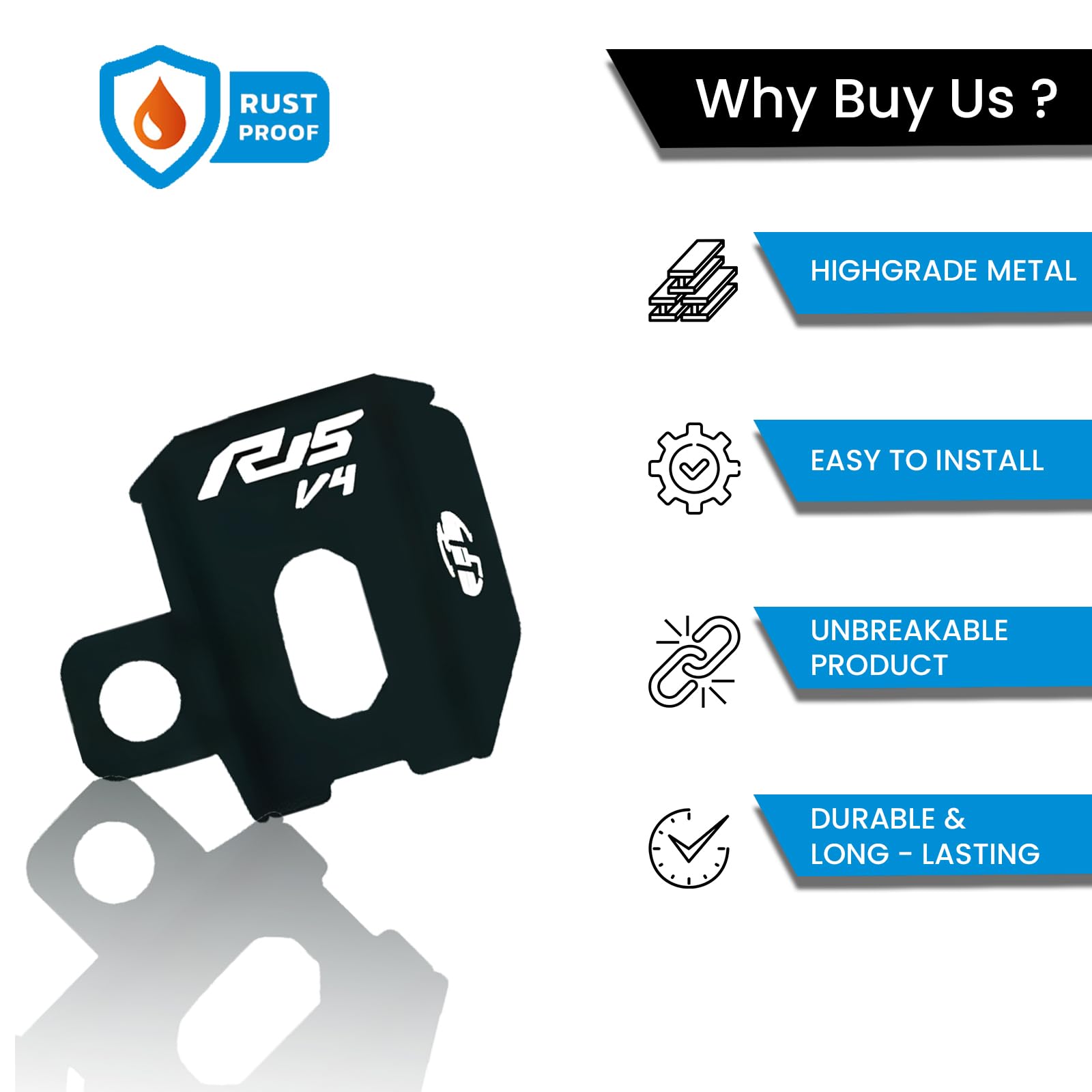 MOTO GENIUS Rear Brake Oil Container Guard for R15 V4 | Durable Protection and Stylish Design for Motorcycles R15-V4