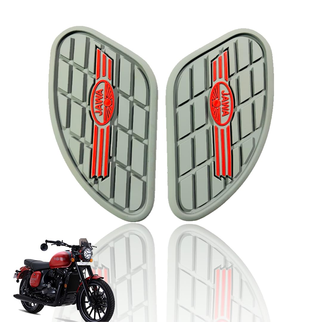 MOTO GENIUS Silicone Tank Pads for JAWA All Models Motorbike | Premium Tank Protection Pads | Anti-Slip and Scratch-Resistant Design | Stylish and Durable | (Pack of 2) ()