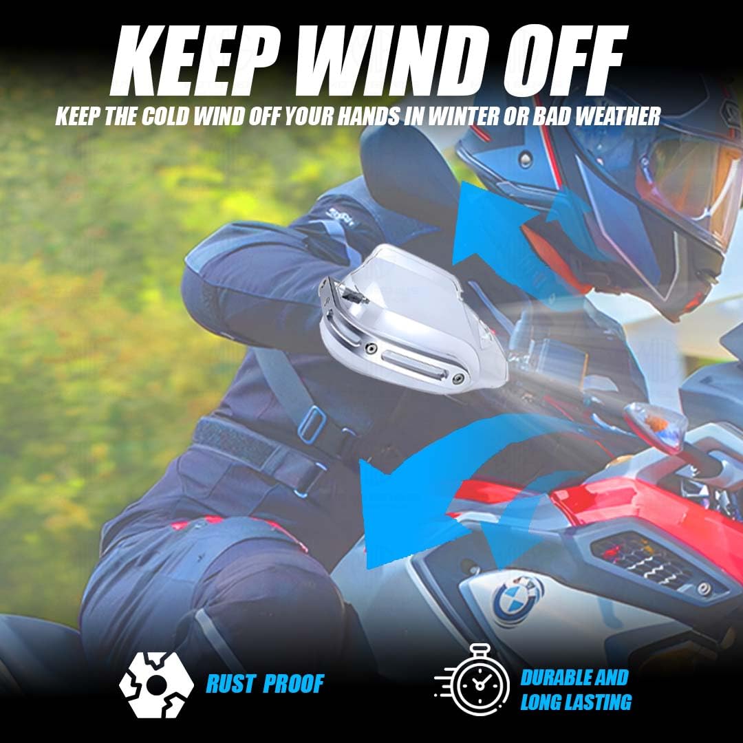 MOTO GENIUS Universal Bike Hand Guards Protectors | Wind Deflector Made for Hand Safety While Riding All Motorcycle
