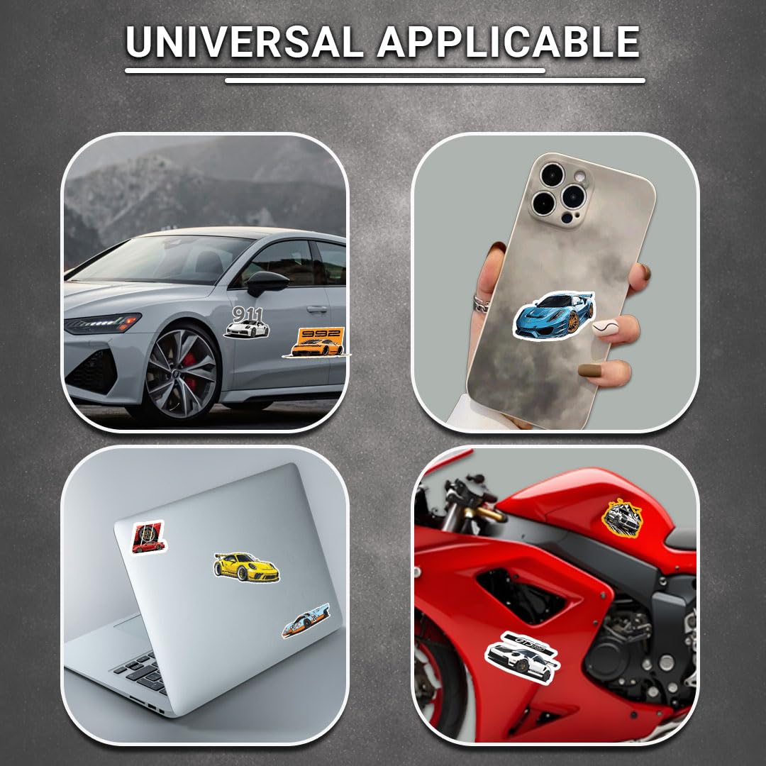 3D Vinyl Car Sticker for Exterior, Waterproof & Fade-Proof Self Adhesive Car Decal for Rear Glass, Bumper, Windshield & Car Styling Accessories (9 PC) (Car14-9PC)