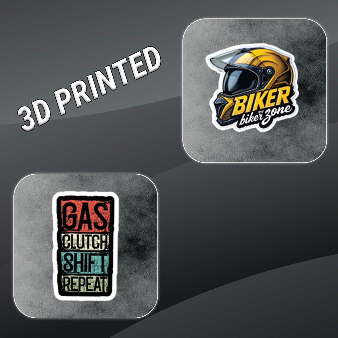 Bike Riders 3D Vinyl Stickers | Waterproof, Fade-Proof, Self-Adhesive Decals for Helmet, Bike, Car, Laptop & Mobile | Rider Style Graphic Stickers (13 PC)