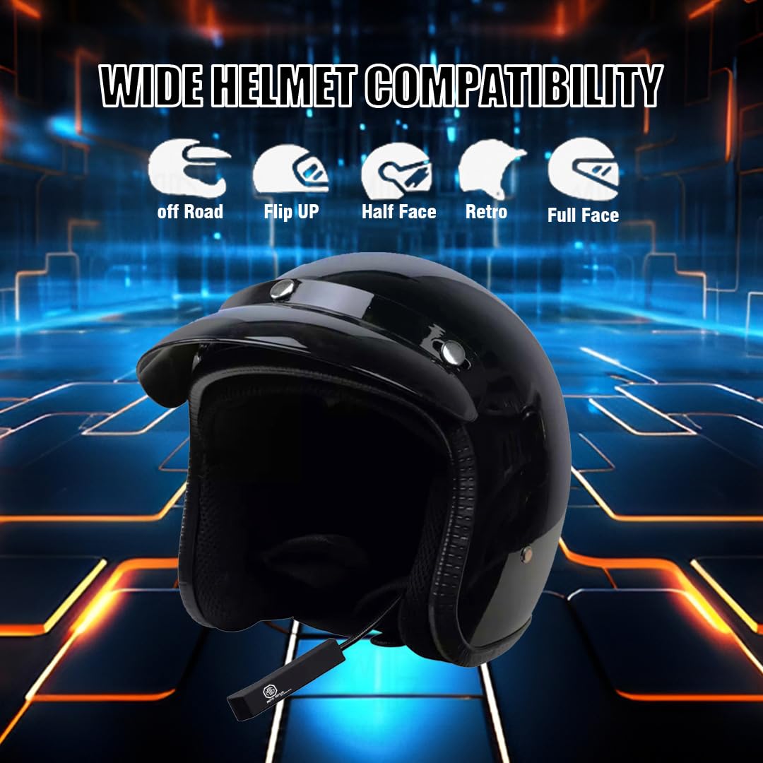 MOTO GENIUS BT11 Universal Rechargeable Wireless Motorcycle Helmet Bluetooth Headset Intercom System with Microphone - Hands-Free Calling, Music Control, 5 Hours Playtime Sound