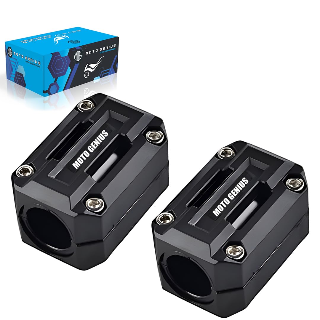 MOTO GENIUS Universal Motorcycle Engine Crash Guard Sliders | Lightweight Plastic Anti-Drop Protector for Crash Guard | Fits Most Motorbike Models (Pack of 2)