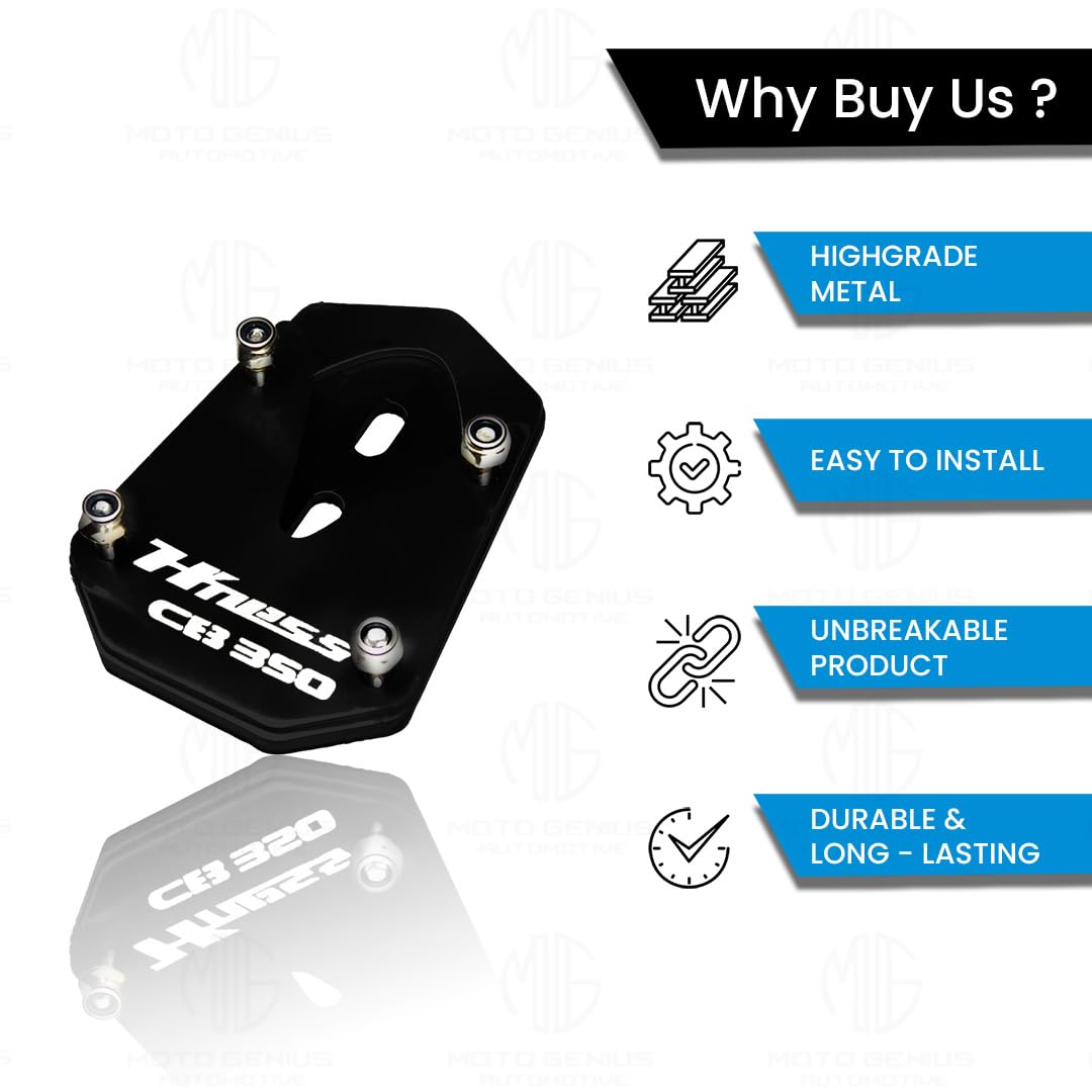 MOTO GENIUS Side Stand Extender for Honda Hnees CB 350 | Heavy Duty Parking Support and Stability Enhancer