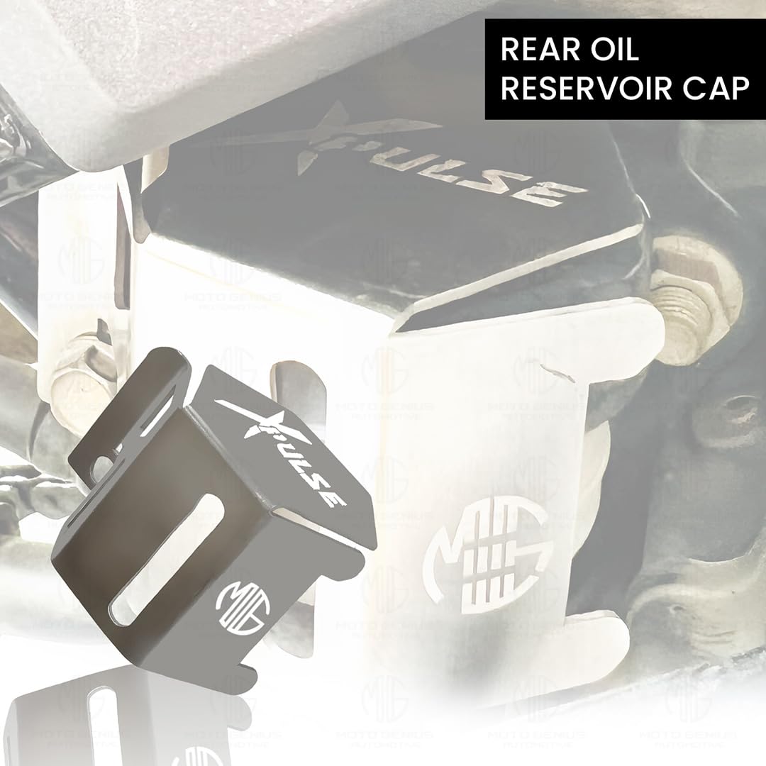 MOTO GENIUS Stainless Steel Rear Brake Oil Container Guard for Xpulse | Durable Protection & Stylish Design for Motorcycles