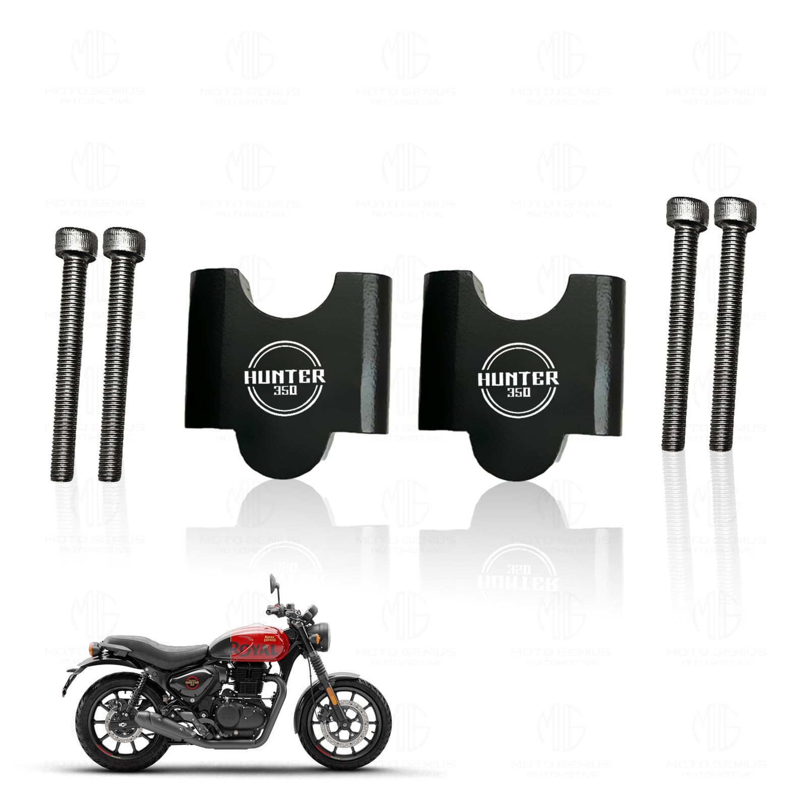 MOTO GENIUS Adjustable Handle Riser Hunter |Enhances Comfort and Control | Height Riser Clamp Compatible with RE Hunter (Angular)