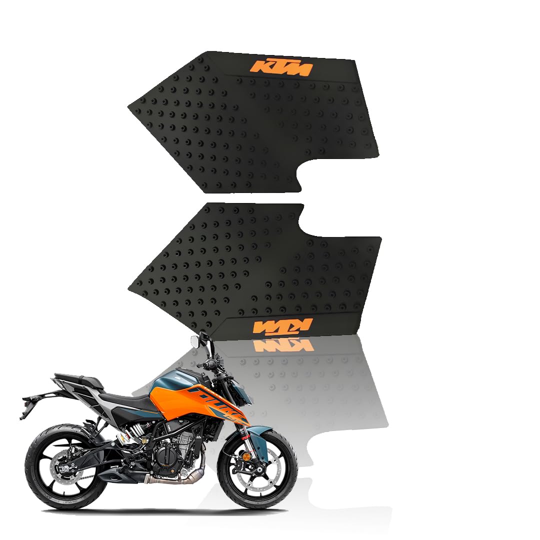 MOTO GENIUS Silicone Tank Pads for KTM Duke All Model Bikes | Premium Tank Protection Pads | Anti-Slip and Scratch-Resistant Design |Stylish and Durable | Duke 125/200/390/250 (Pack of 2) ()