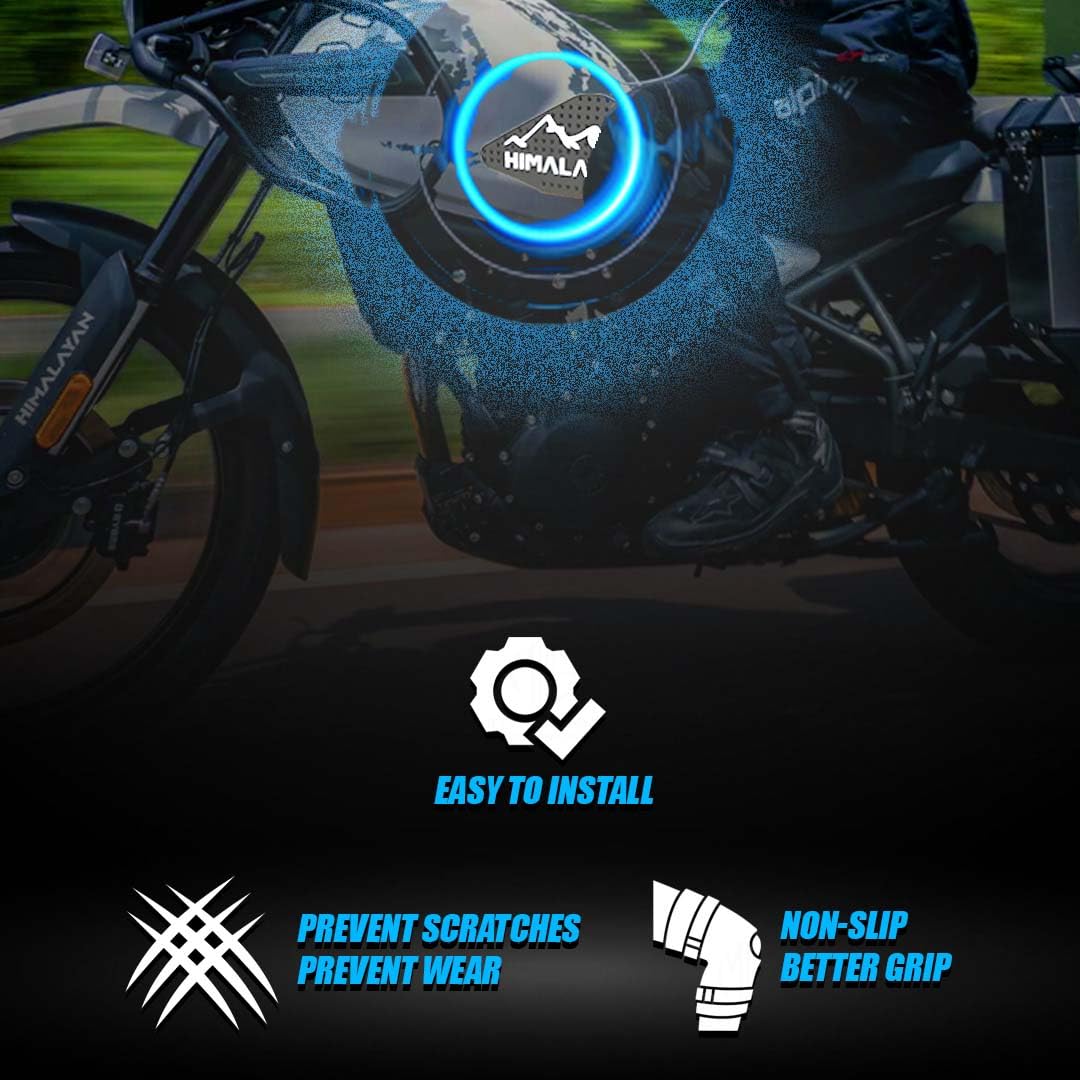 MOTO GENIUS Himalayan 450 Tank Pads | Premium Anti-Slip & Scratch-Resistant Protection | Durable, Stylish Design for Motorbike Tank | Easy Installation | Ideal for Himalayan 450 ()