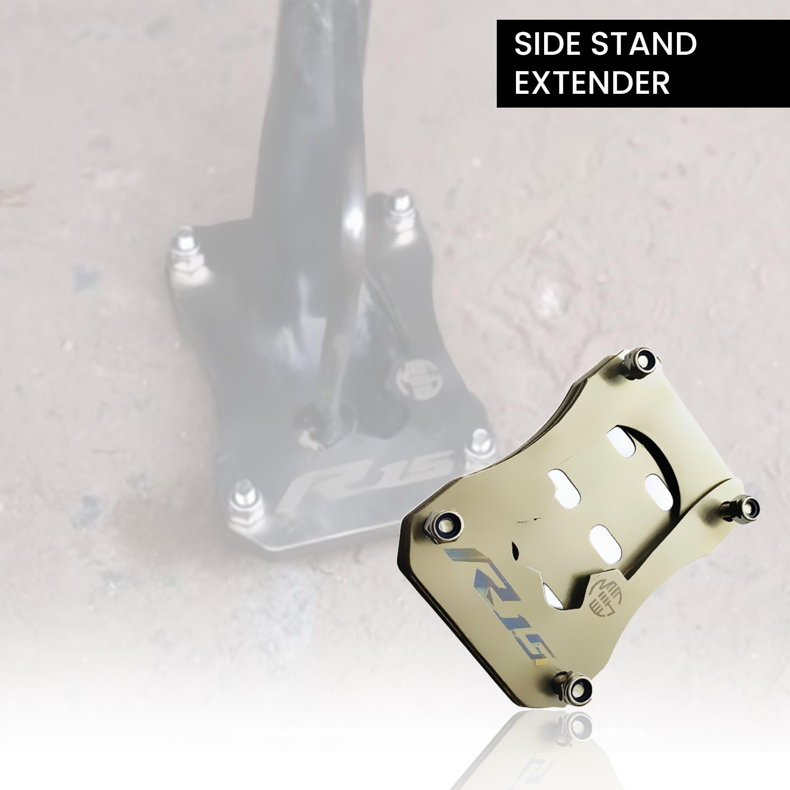 MOTO GENIUS Side Stand Extender for R15 V3 | Heavy Duty Parking Support and Stability Enhancer ()