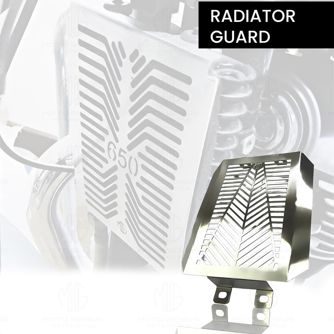 MOTO GENIUS Radiator Guard for RE Super Meteor 650 | Durable Stainless Steel Protector |Essential Accessory for Motorcycle Radiator Protection (Honeycomb Design)