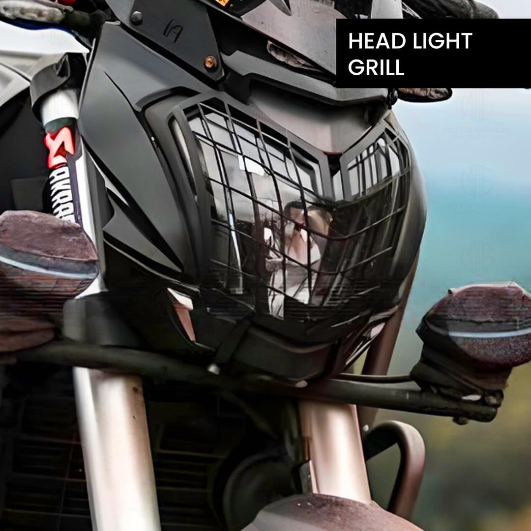 MOTO GENIUS Front Headlight Grill Guard for Dominar | Durable Metal Protective Head Light Frame Protector | Compatible with Dominar 250 400