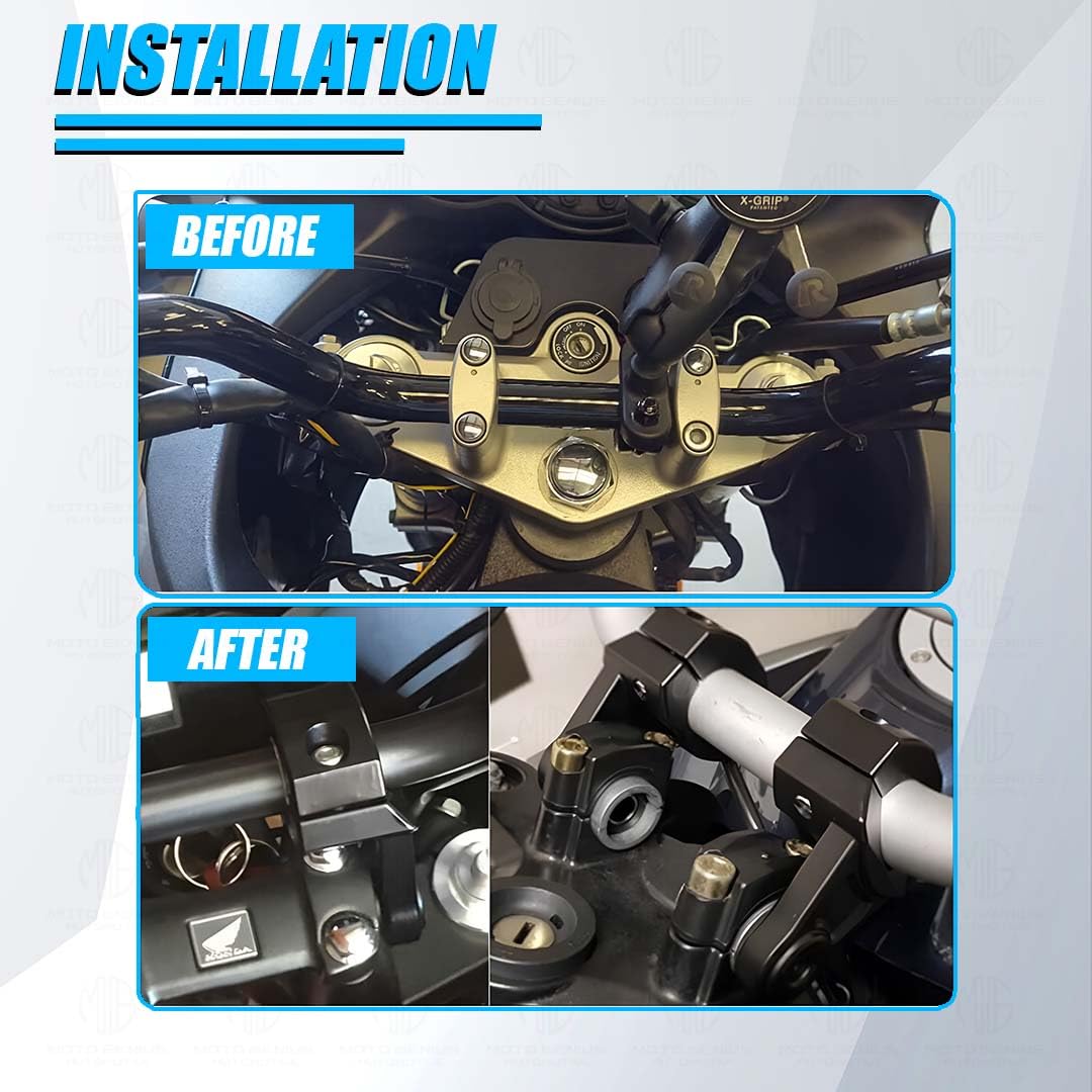 MOTO GENIUS Universal Handlebar Riser | Handle Clamps Riser for All Bikes | Handlebar Riser Kit