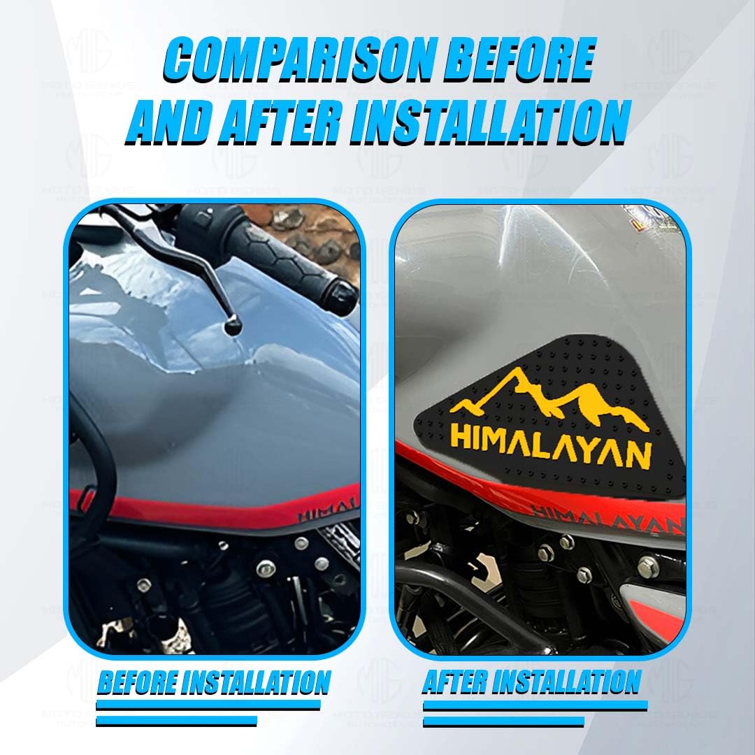 MOTO GENIUS Himalayan 450 Tank Pads | Premium Anti-Slip & Scratch-Resistant Protection | Durable, Stylish Design for Motorbike Tank | Easy Installation | Ideal for Himalayan 450 ()