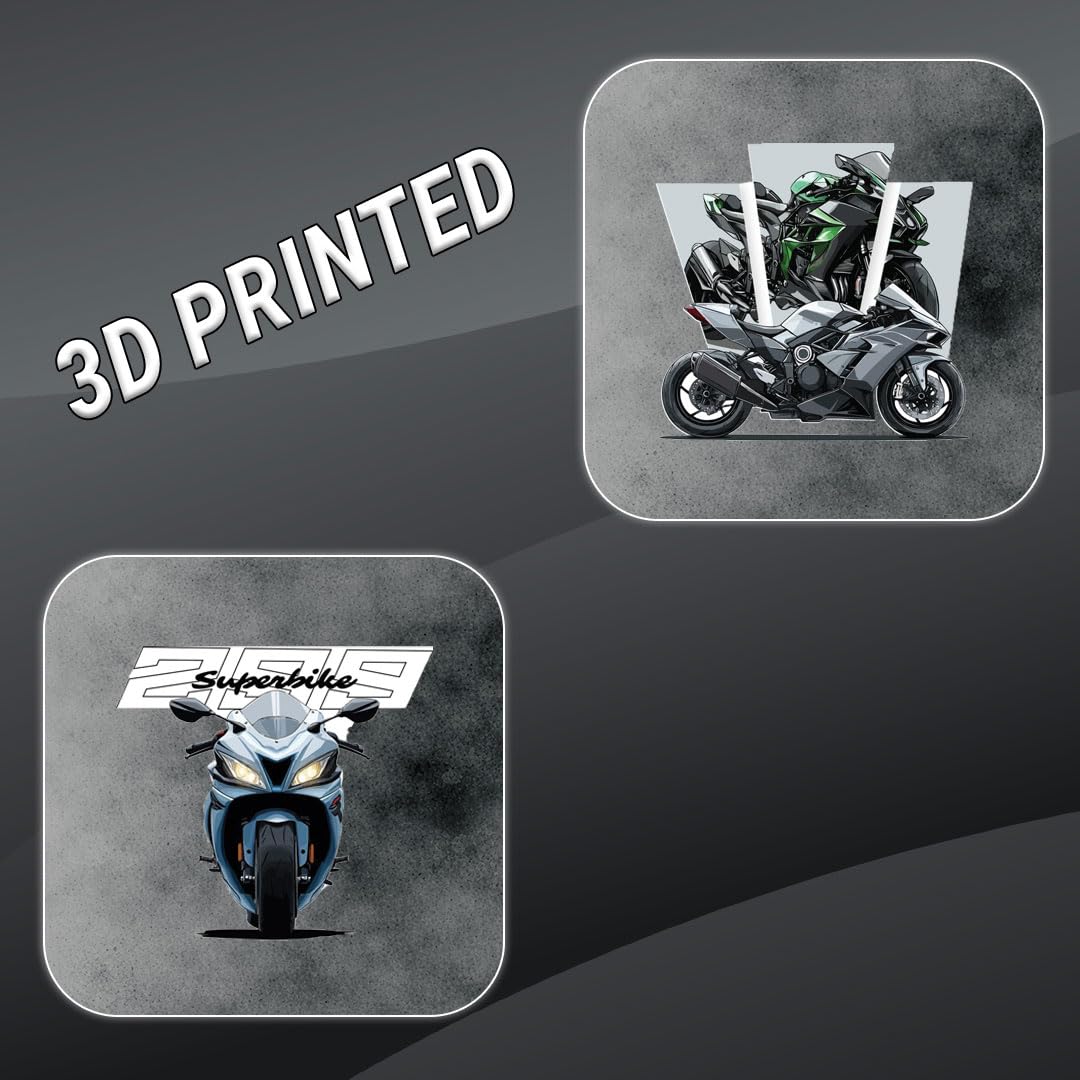 Racing Bike 3D Vinyl Stickers | Waterproof, Fade-Proof, Self-Adhesive Decals for Helmet, Bike, Car, Laptop & Mobile | Sports Bike Graphic Sticker (10 PC)