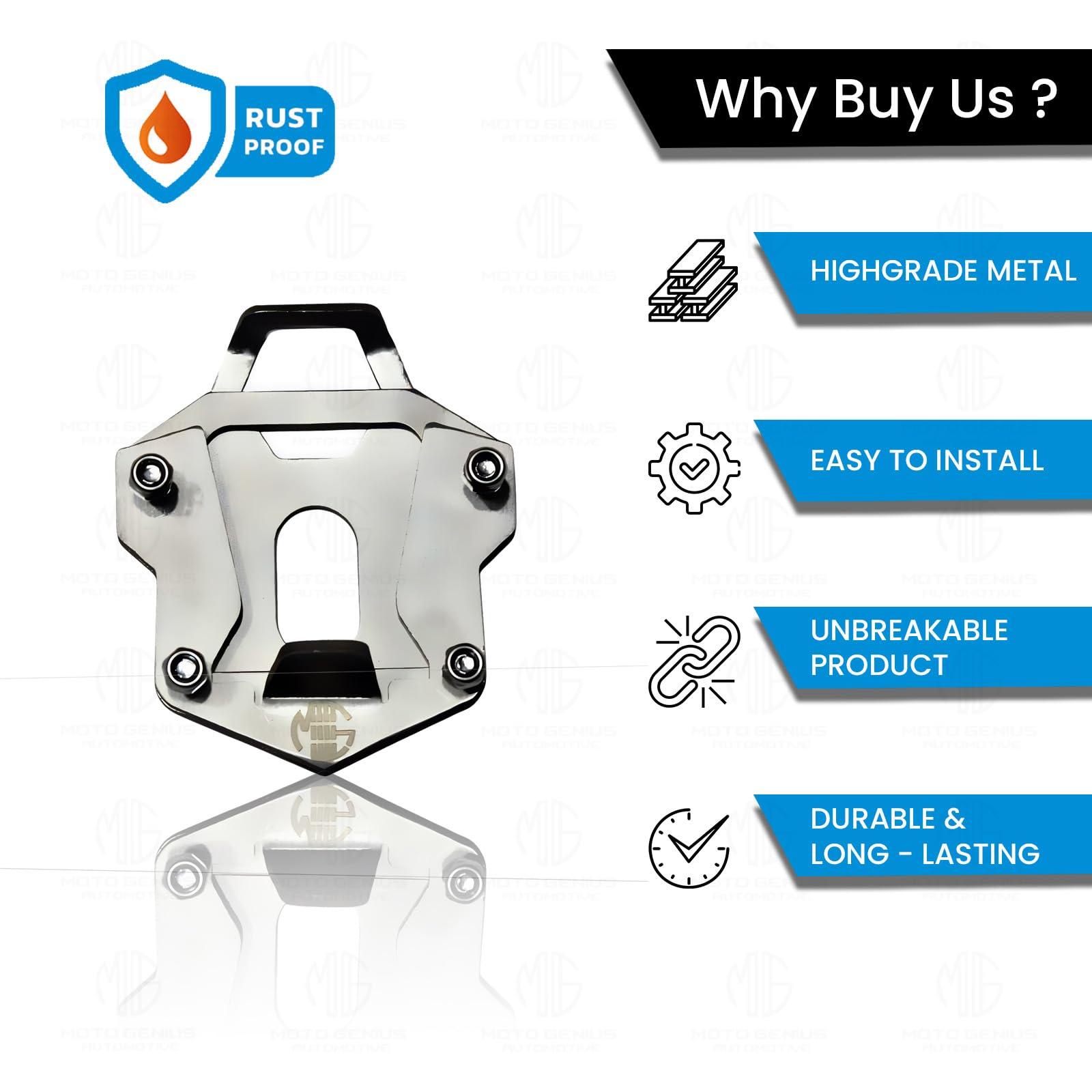 MOTO GENIUS Stainless Steel Side Stand Extender for RE Himalayan BS3/BS4/BS6/Scram Motorbike | Heavy Duty Parking Support & Stability Enhancer (Black)