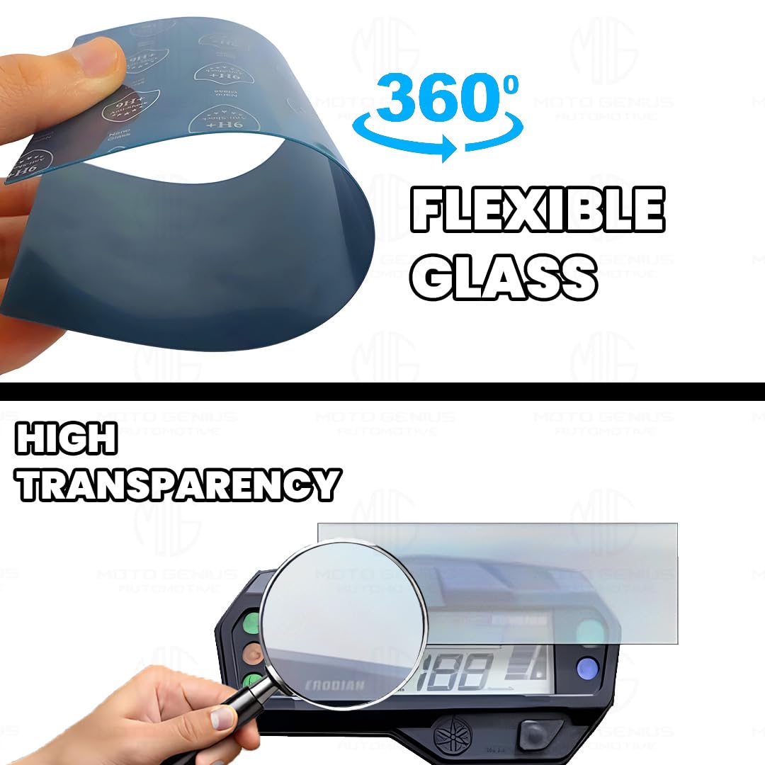 MOTO GENIUS 9H Hardness Speedometer Screen Protector for FZ V2 | Scratch Guard & Anti Glare Film
