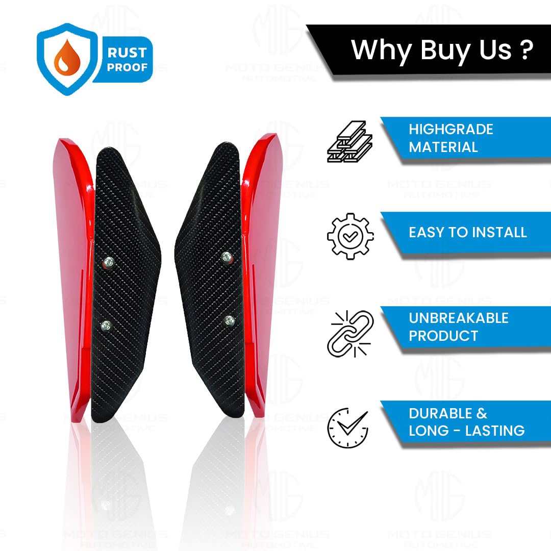 MOTO GENIUS Heavy-Duty Universal Plastic Side Wings for Sport Bikes | Aerodynamic, Lightweight, and Stylish Upgrade ()