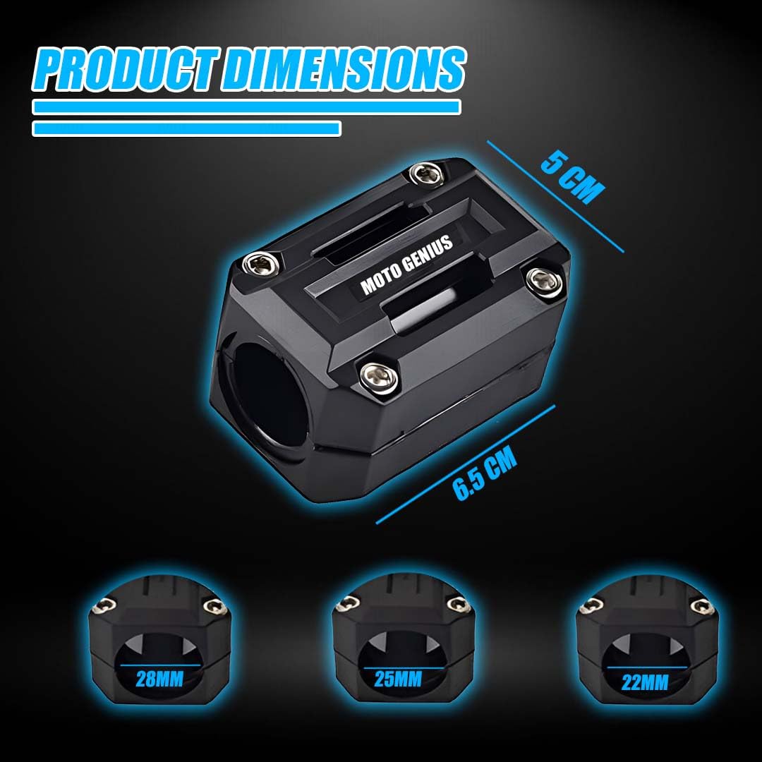 MOTO GENIUS Universal Motorcycle Engine Crash Guard Sliders | Lightweight Plastic Anti-Drop Protector for Crash Guard | Fits Most Motorbike Models (Pack of 2)