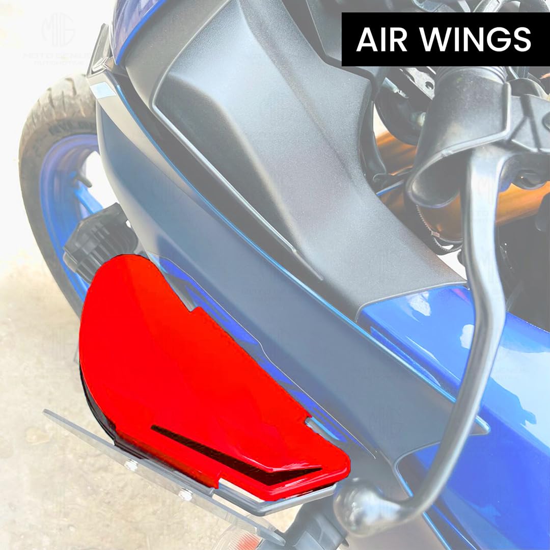 MOTO GENIUS Heavy-Duty Universal Plastic Side Wings for Sport Bikes | Aerodynamic, Lightweight, and Stylish Upgrade ()