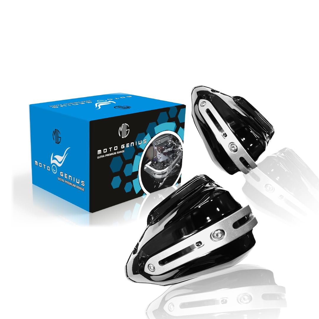 MOTO GENIUS Universal Bike Hand Guards Protectors | Wind Deflector Made for Hand Safety While Riding All Motorcycle