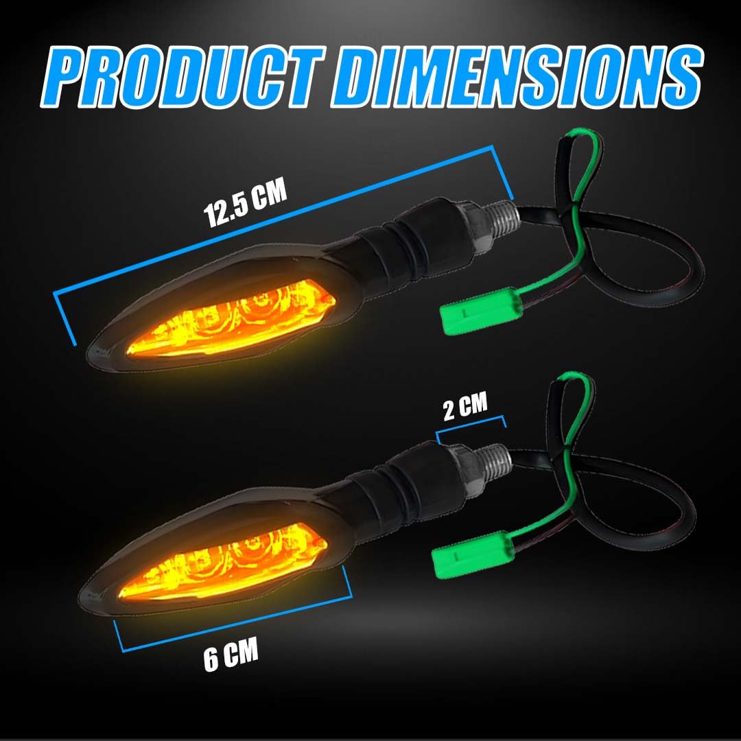 MOTO GENIUS KTM Waterproof Flexible Unbreakable Premium Silicone Rubber LED Indicator Light - High Brightness Universal Fit for All Bikes (2 Pieces)