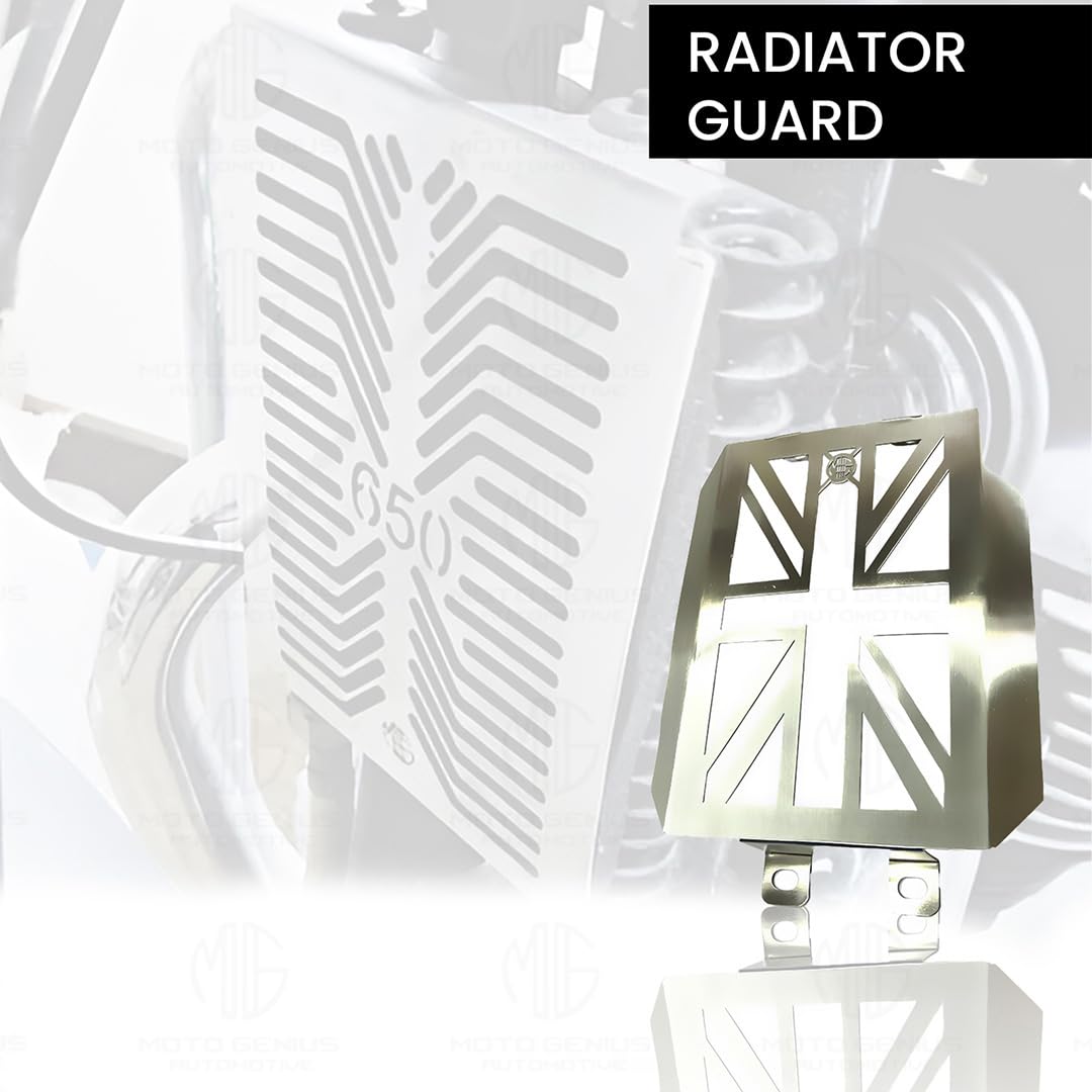 MOTO GENIUS Radiator Guard for RE Super Meteor 650 | Durable Stainless Steel Protector |Essential Accessory for Motorcycle Radiator Protection (Honeycomb Design)