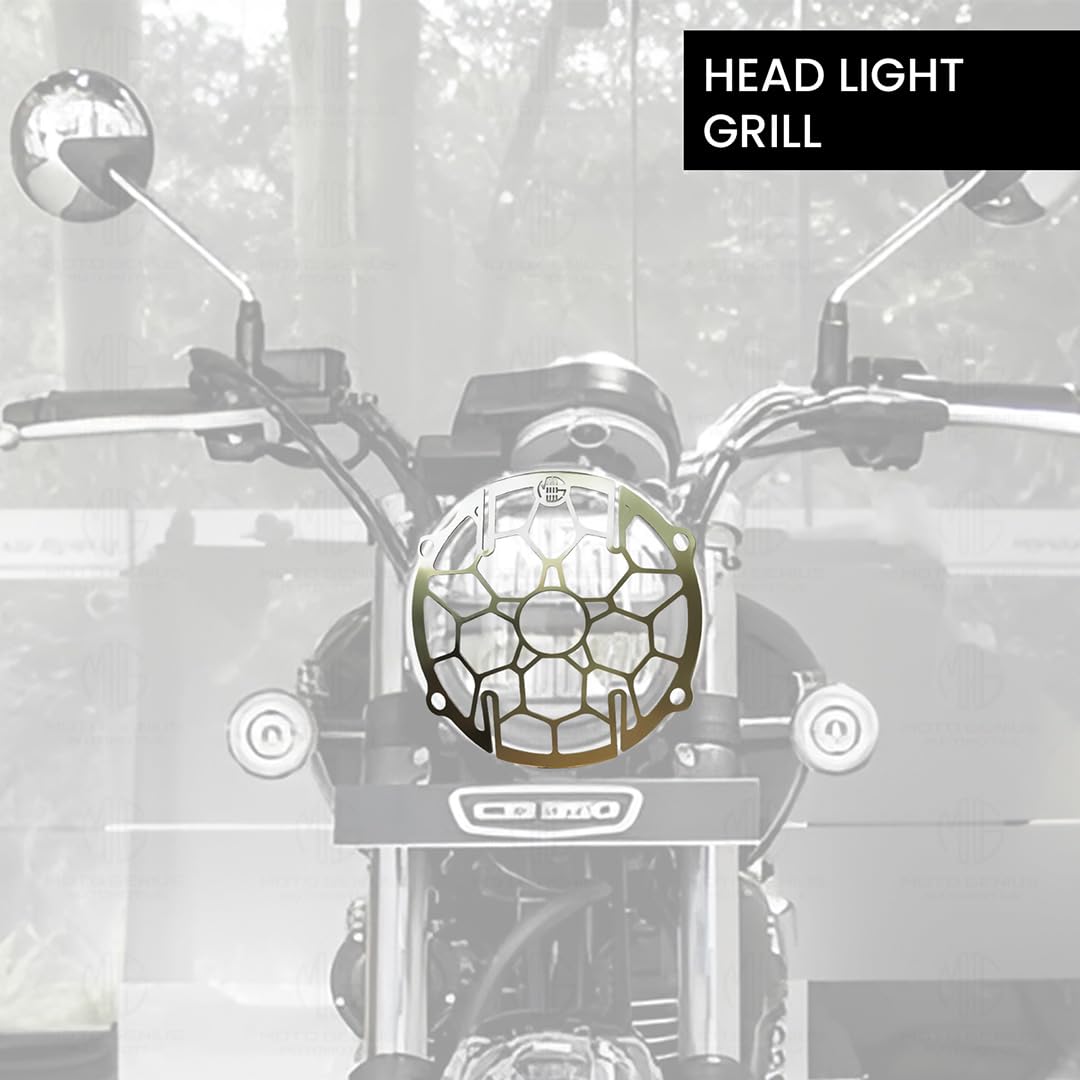 MOTO GENIUS Headlight Grill Guard for Hnees CB 350 | Durable Stainless Steel Protective Cover for Motorcycle Lights ()
