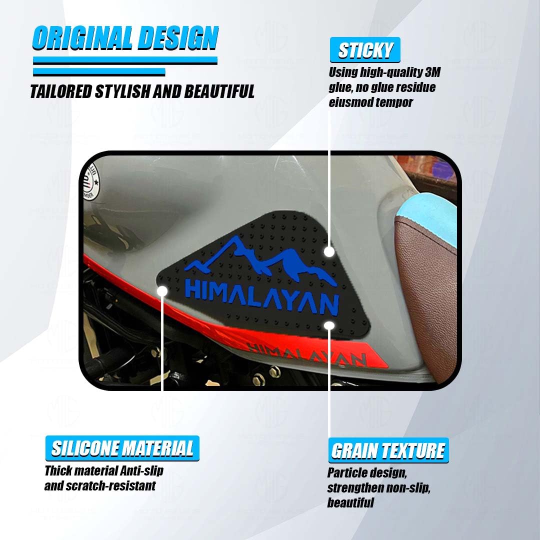 MOTO GENIUS Himalayan 450 Tank Pads | Premium Anti-Slip & Scratch-Resistant Protection | Durable, Stylish Design for Motorbike Tank | Easy Installation | Ideal for Himalayan 450 ()