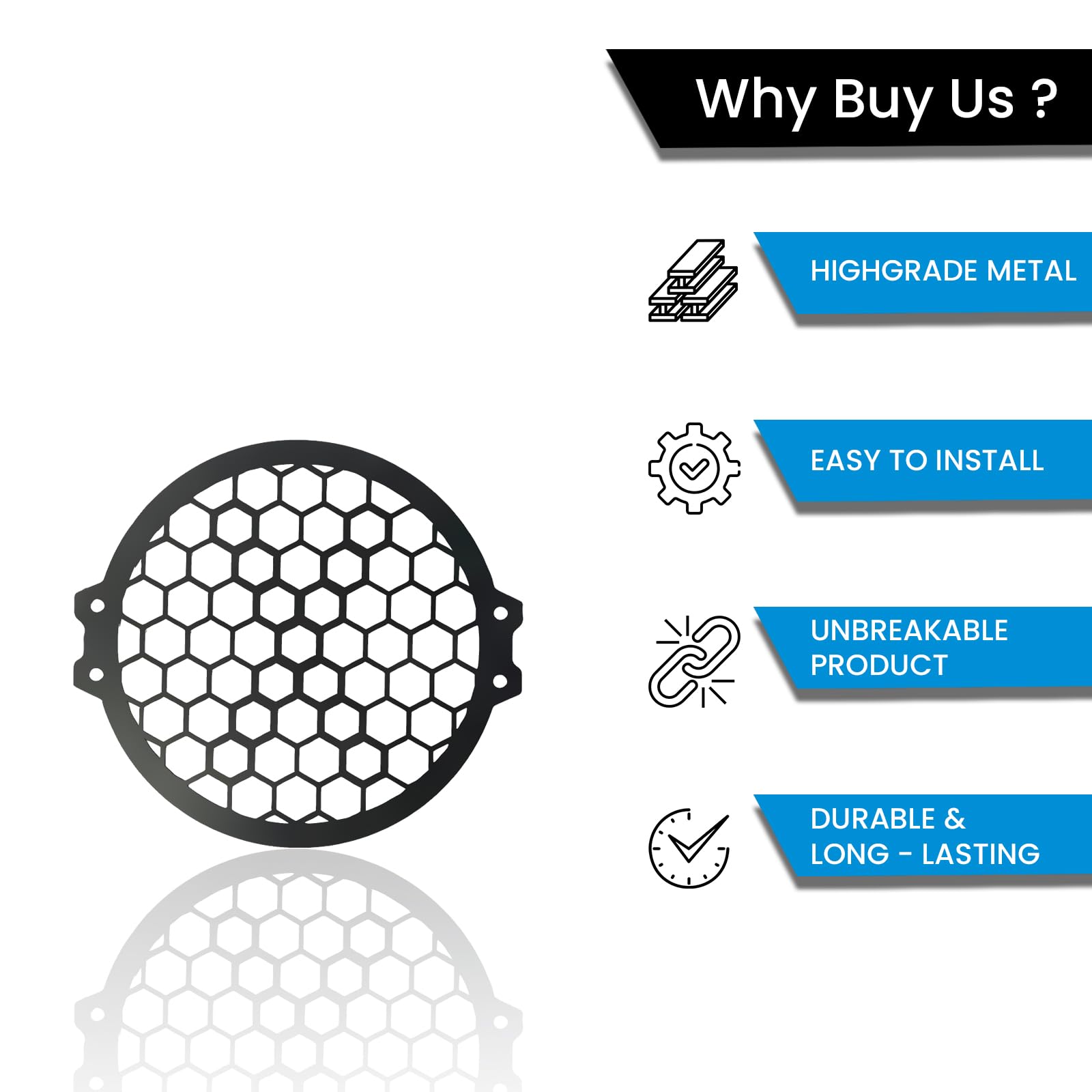 MOTO GENIUS Front Headlight Grill Guard for HUNTER Motorbike | Durable Metal Protective Head Light Frame Protector