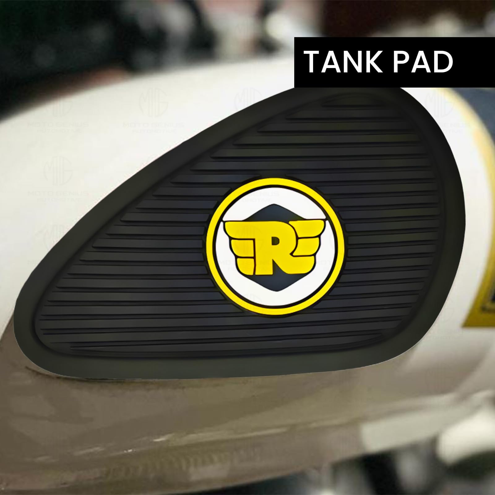 MOTO GENIUS Silicone Tank Pads for RE Interceptor | Premium Tank Protection Pads |Anti-Slip and Scratch-Resistant Design |Stylish and Durable (Pack of 2)