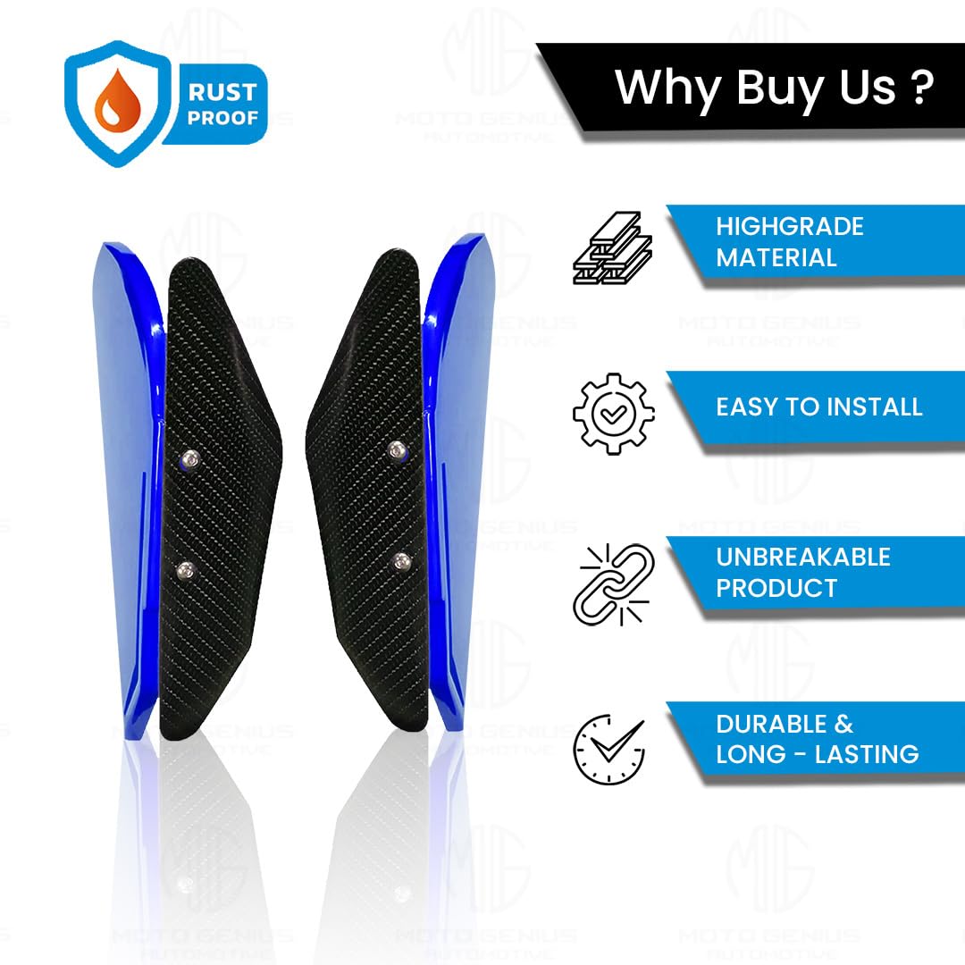 MOTO GENIUS Heavy-Duty Universal Plastic Side Wings for Sport Bikes | Aerodynamic, Lightweight, and Stylish Upgrade ()