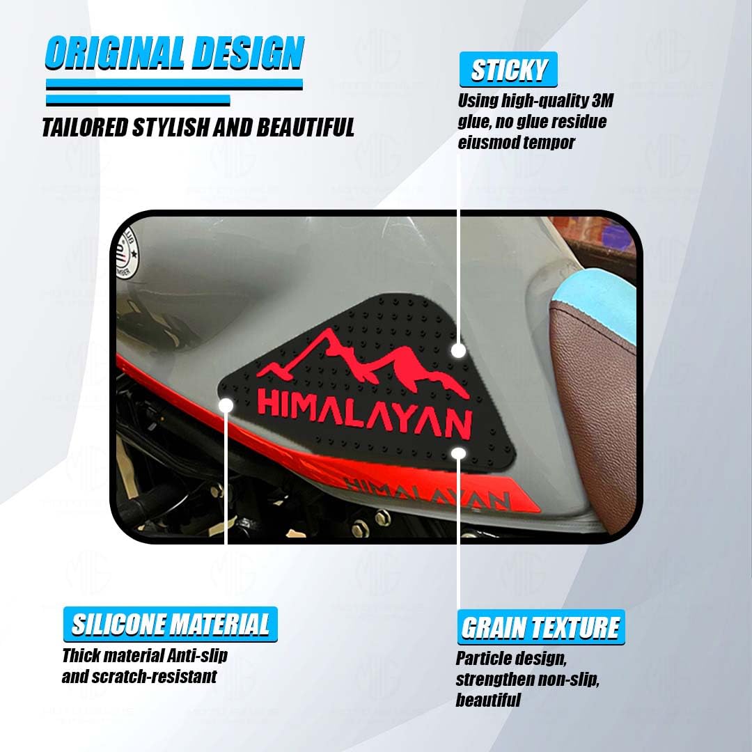 MOTO GENIUS Himalayan 450 Tank Pads | Premium Anti-Slip & Scratch-Resistant Protection | Durable, Stylish Design for Motorbike Tank | Easy Installation | Ideal for Himalayan 450 ()